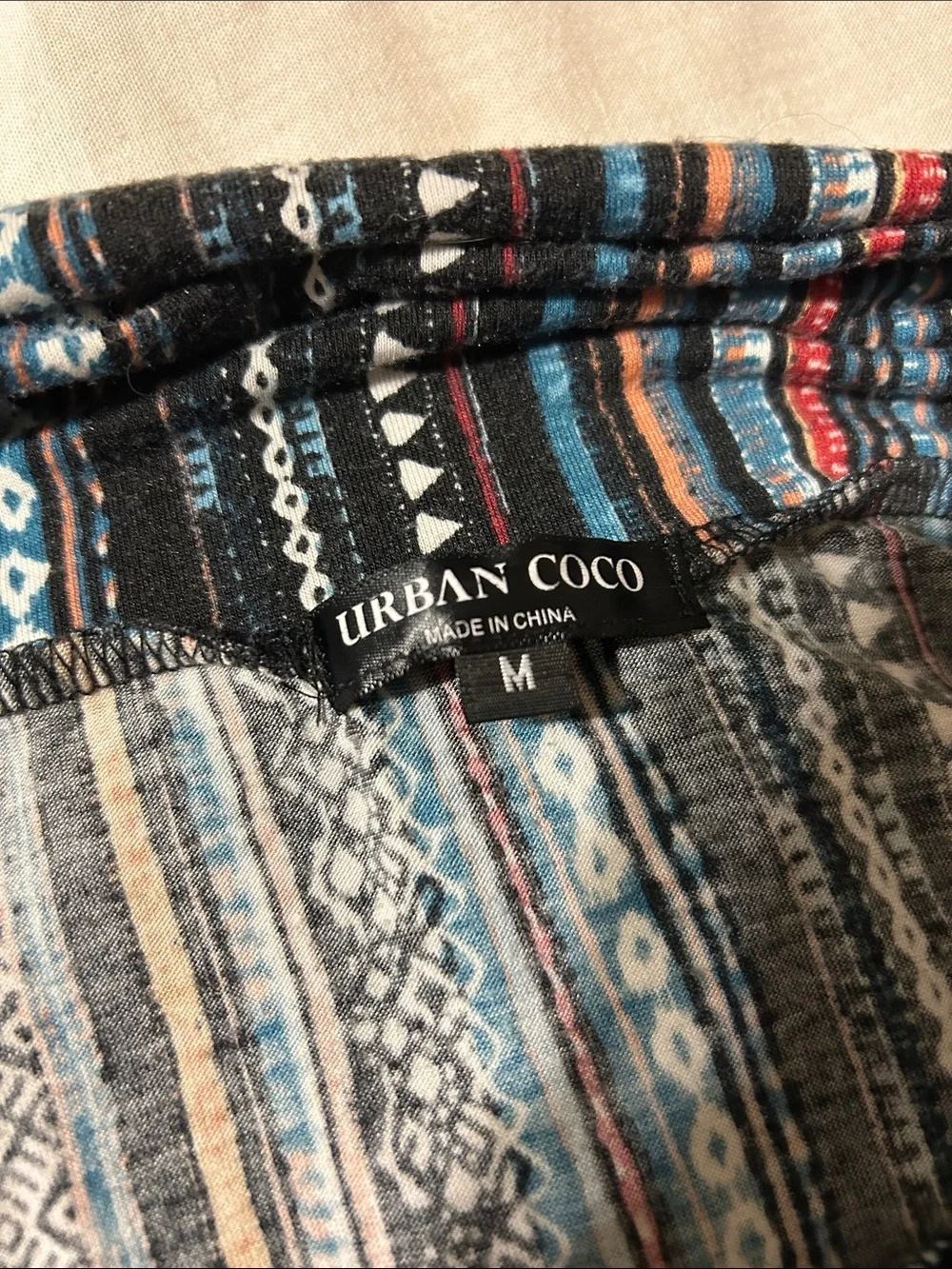 Striped Multicolor Maxi Skirt with Blue and Black Tones